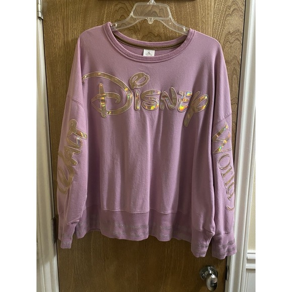 Walt Disney World 50th Anniversary PINK Crewneck EARidescent Sweater Women's 2X - Picture 1 of 13